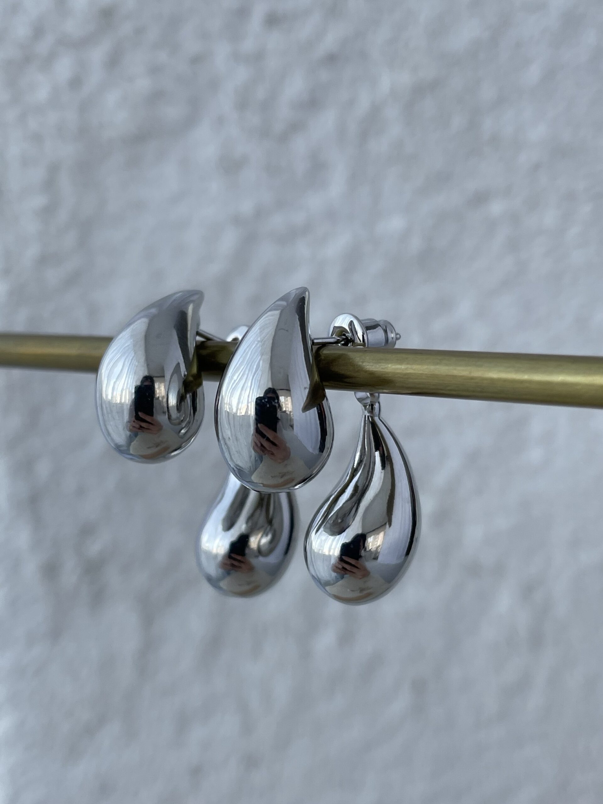 img_2984 Özel Seri Çift Taraflı Damla Tasarım Gümüş Marka Küpe