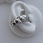 Özel Seri Kalın Burgu Desen Gümüş Earcuff