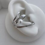 Özel Seri İnci Detay Geometrik Desen Gümüş Earcuff