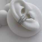 Özel Seri Çift Sıra Baget Taşlı Gümüş Earcuff