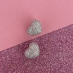 In Love Seri Zirkon Taşlı Kalp Tasarım Gümüş Küpe