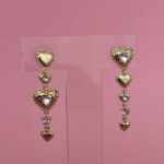 In Love Seri Zirkon Taşlı Kalp Tasarım Gold Küpe
