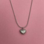In Love Seri Çelik Mini Kalp Tasarım Gümüş Kolye