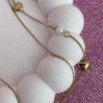 In Love Seri Çelik Mini Kalpli İkili Gold Kolye
