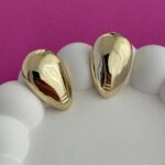 In Love Seri Büyük Damla Tasarım Gold Küpe