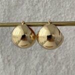Özel Seri Geometrik Desen Gold Top Küpe