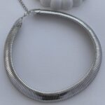 Özel Seri Kalın Tırtıklı Marka Model Gümüş Choker Kolye