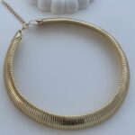 Özel Seri Kalın Tırtıklı Marka Model Gold Choker Kolye