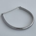 Özel Seri Tırtıklı Marka Model Gümüş Choker Kolye