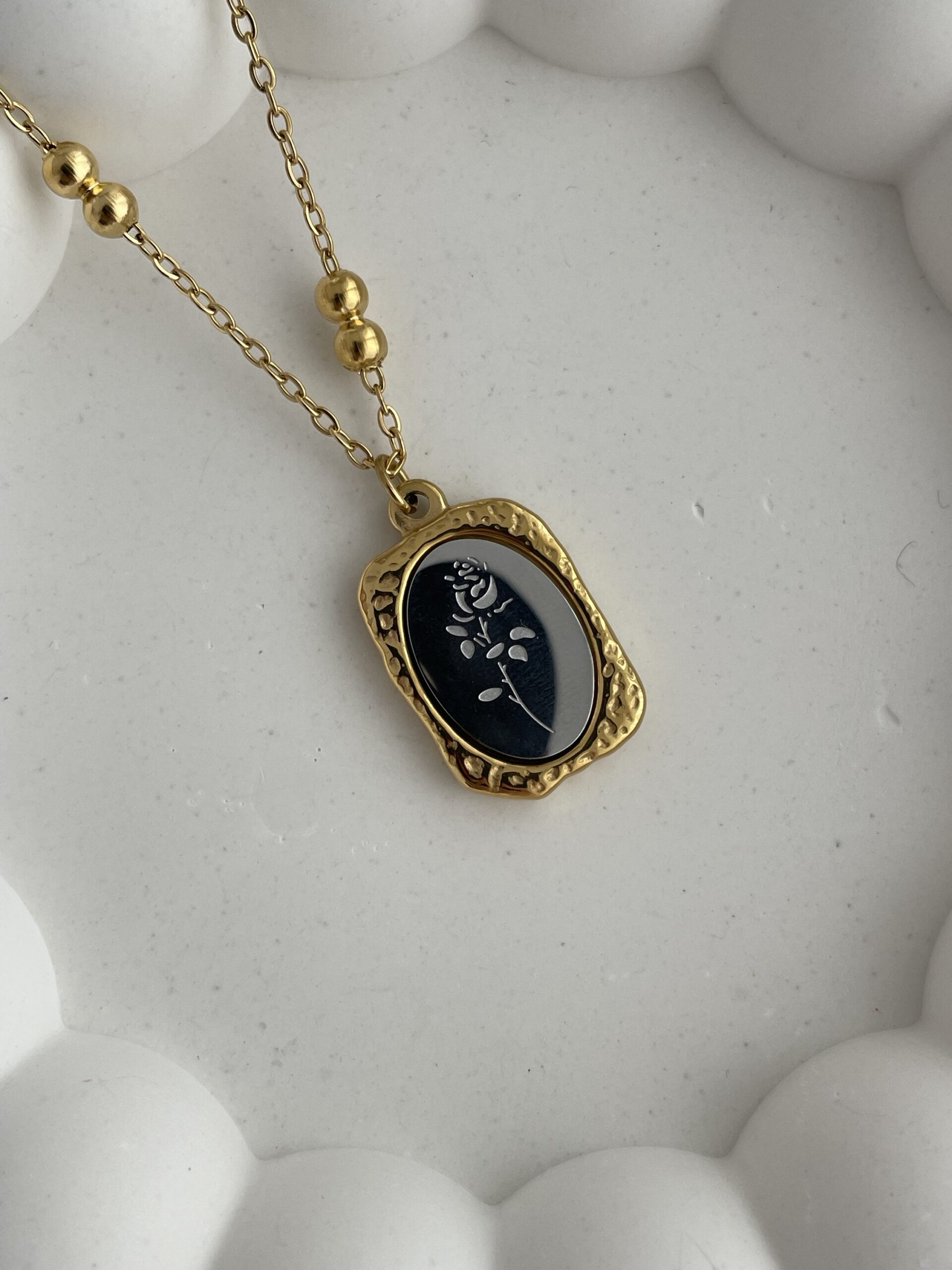 img_5336 Çelik Gül Desen Top Zincir Gold&Gümüş Kolye