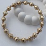Özel Seri Desenli Tek Taş Gold Top Choker Kolye