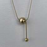 Çelik Top Tasarım Sallantılı Gold Kolye
