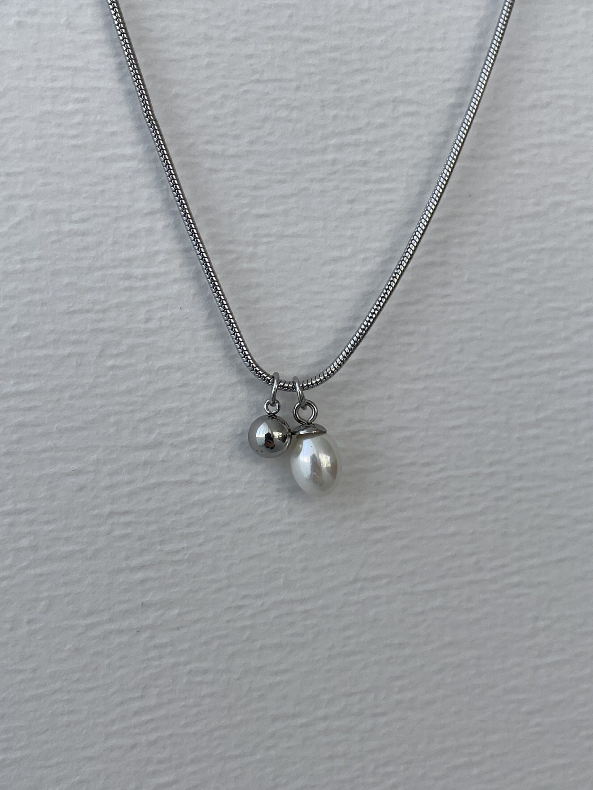 img_5920 Çelik İnci Top Gümüş Kolye