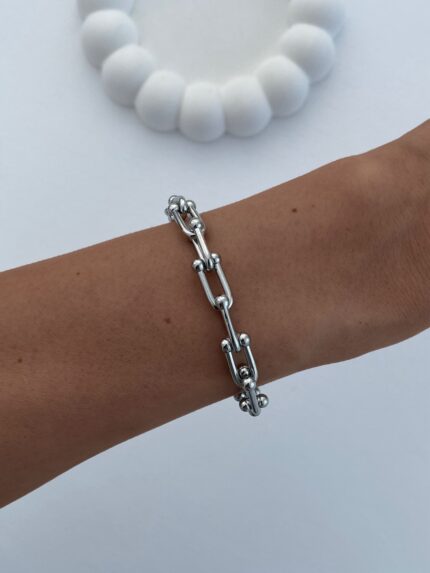 Çelik Gümüş Marka Zincir Bileklik