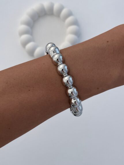 Özel Seri Top Tasarım Gümüş Kelepçe Bileklik