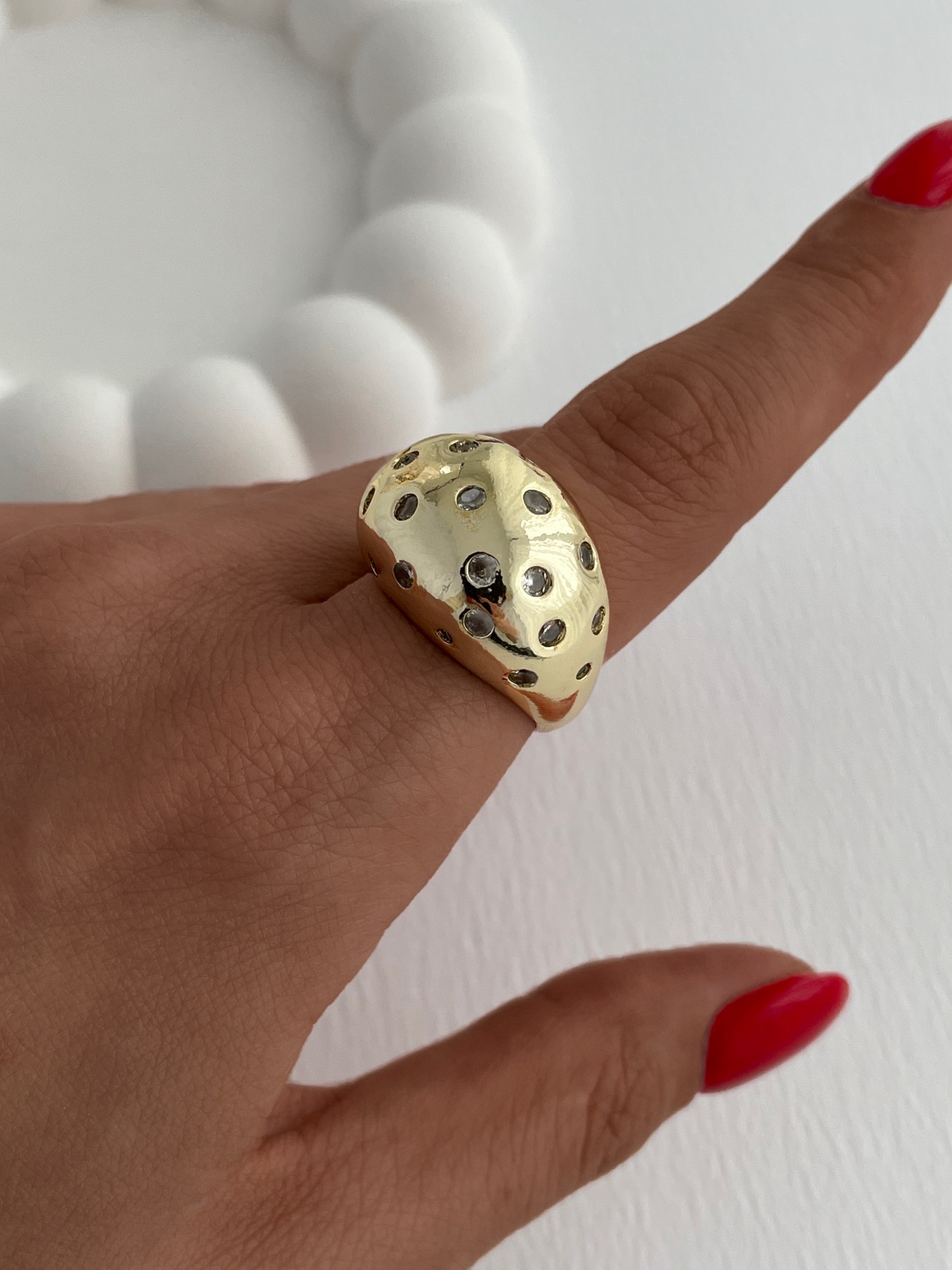 img_6963 Özel Seri Zirkon Taşlı Gold Ayarlanabilir Bubble Yüzük