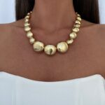 Özel Seri Geometrik Desen Gold Top Kolye