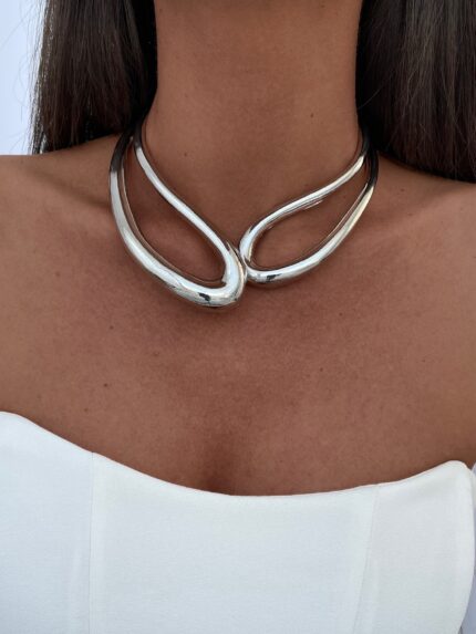 Özel Seri Marka Model Gümüş Choker Kolye