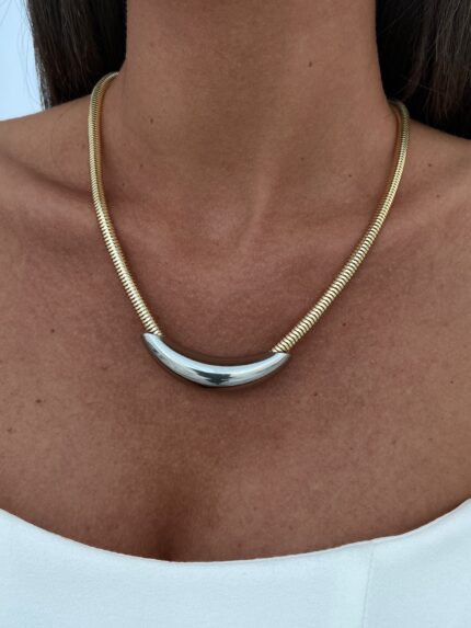 Özel Seri Gold & Gümüş Tasarım Kalın İtalyan Zincir Kolye