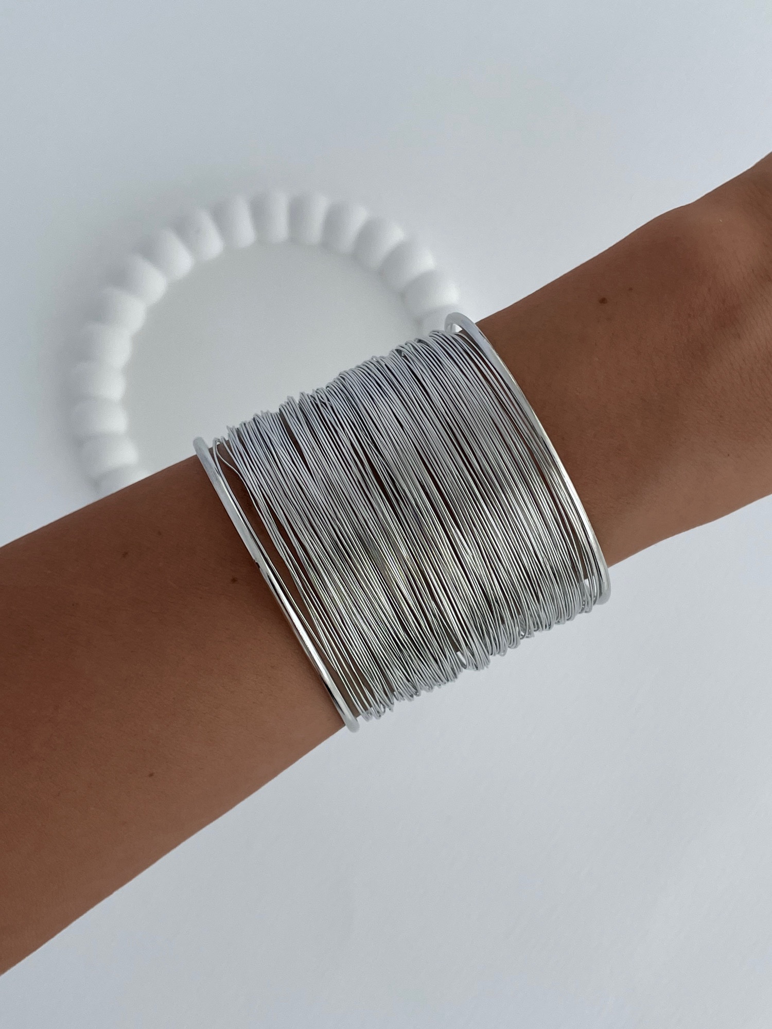 img_4539 Özel Seri Tel Tasarım Ayarlanabilir Gümüş Bileklik