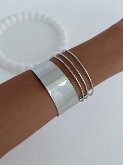 Özel Seri Marka Model Gümüş Plaka Bileklik