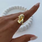 Özel Seri Geometrik Desen Ayarlanabilir Gold Yüzük