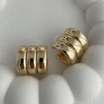 Özel Seri Üçlü Tasarım Gold Küpe