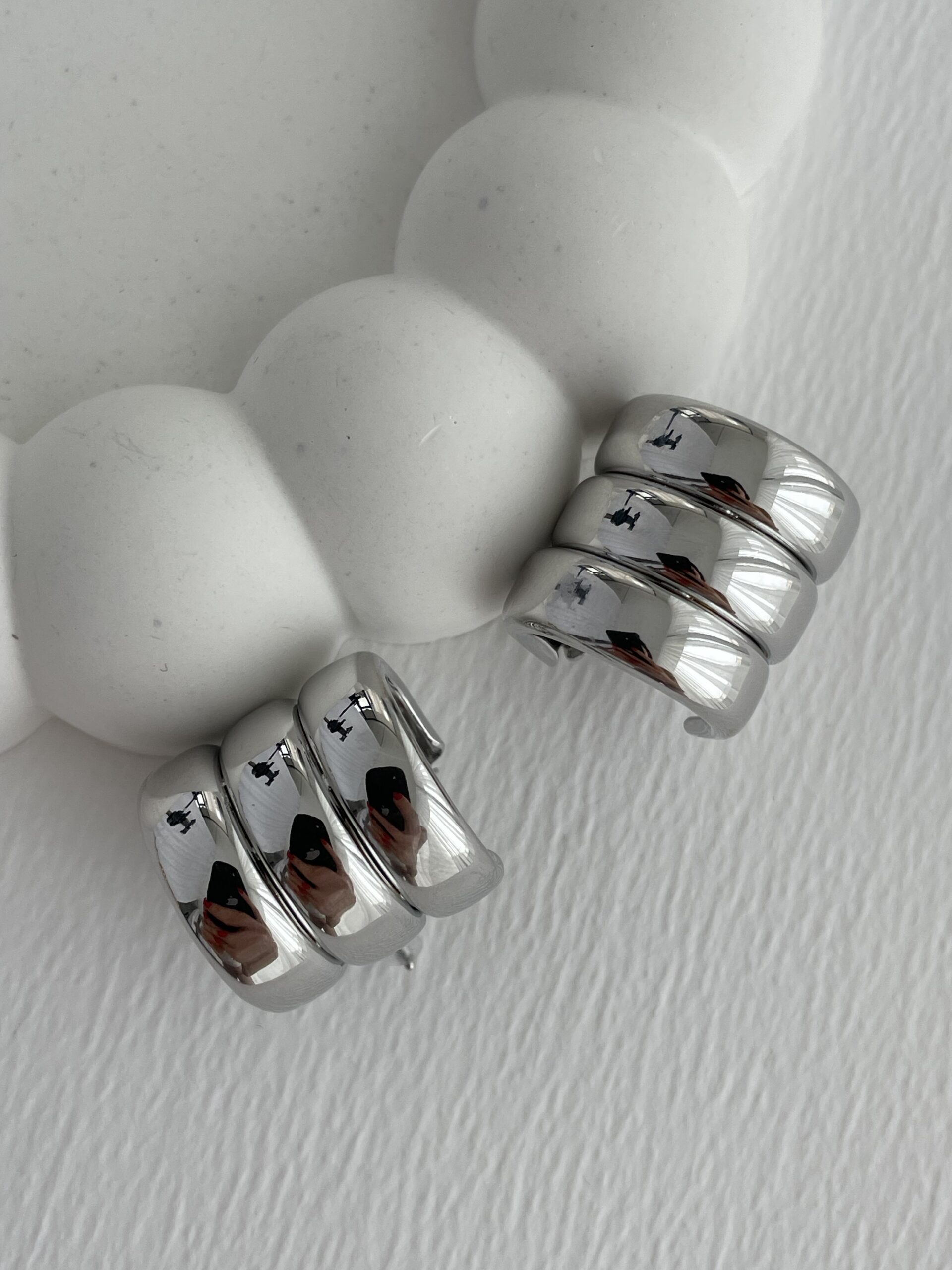 img_6170 Özel Seri Üçlü Tasarım Gümüş Küpe