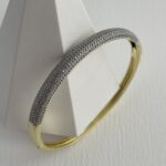 Özel Seri Zirkon Taşlı Gold&Gümüş Kelepçe Bileklik