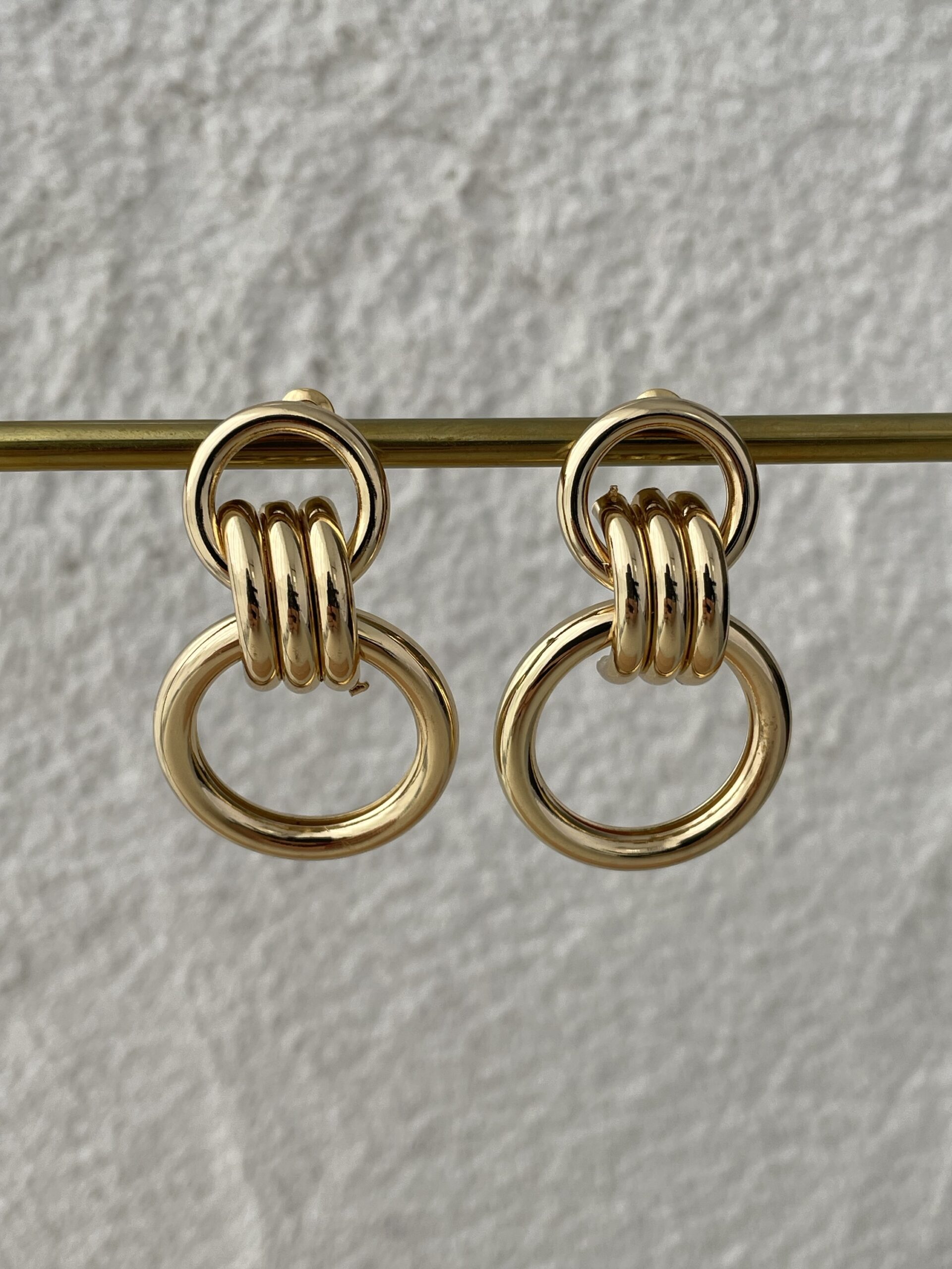 img_6698 Özel Seri İç İçe Halka Model Gold Küpe