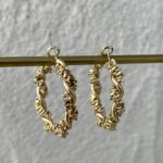Özel Seri Tırtık Model Gold Halka Küpe