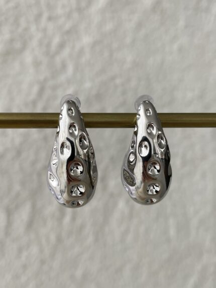 Özel Seri Geometrik Desen Gümüş Marka Küpe