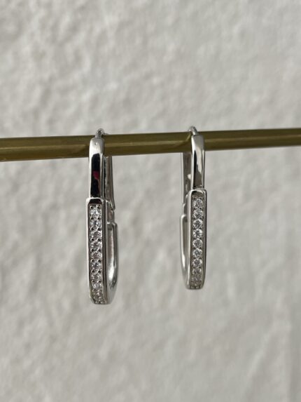 Özel Seri Zirkon Taşlı Gümüş Marka Küpe