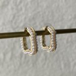 Özel Seri Asimetrik Desen Gold İnci Küpe