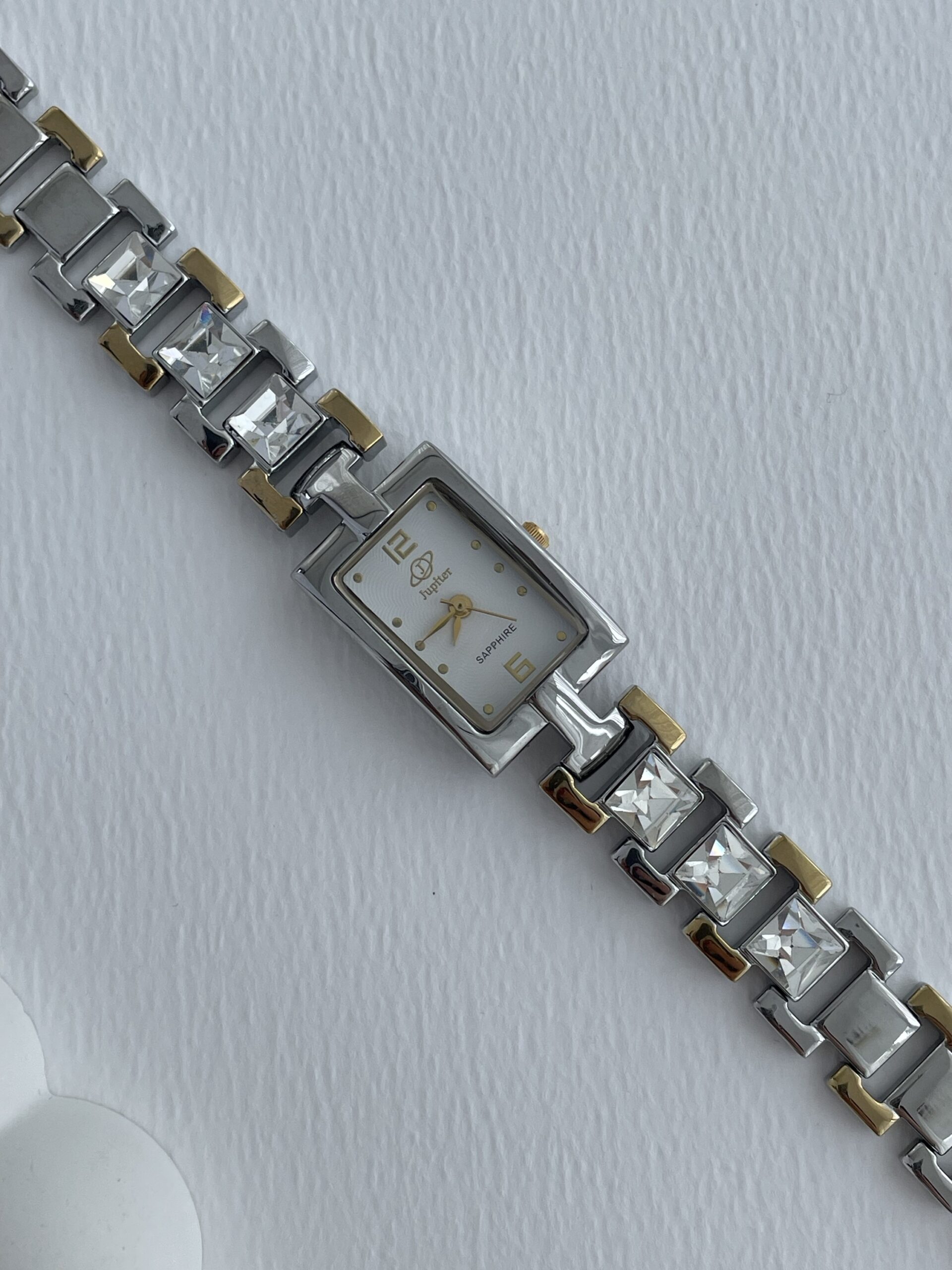 img_7348 Çelik Baget Taşlı Vintage Gold & Gümüş Saat