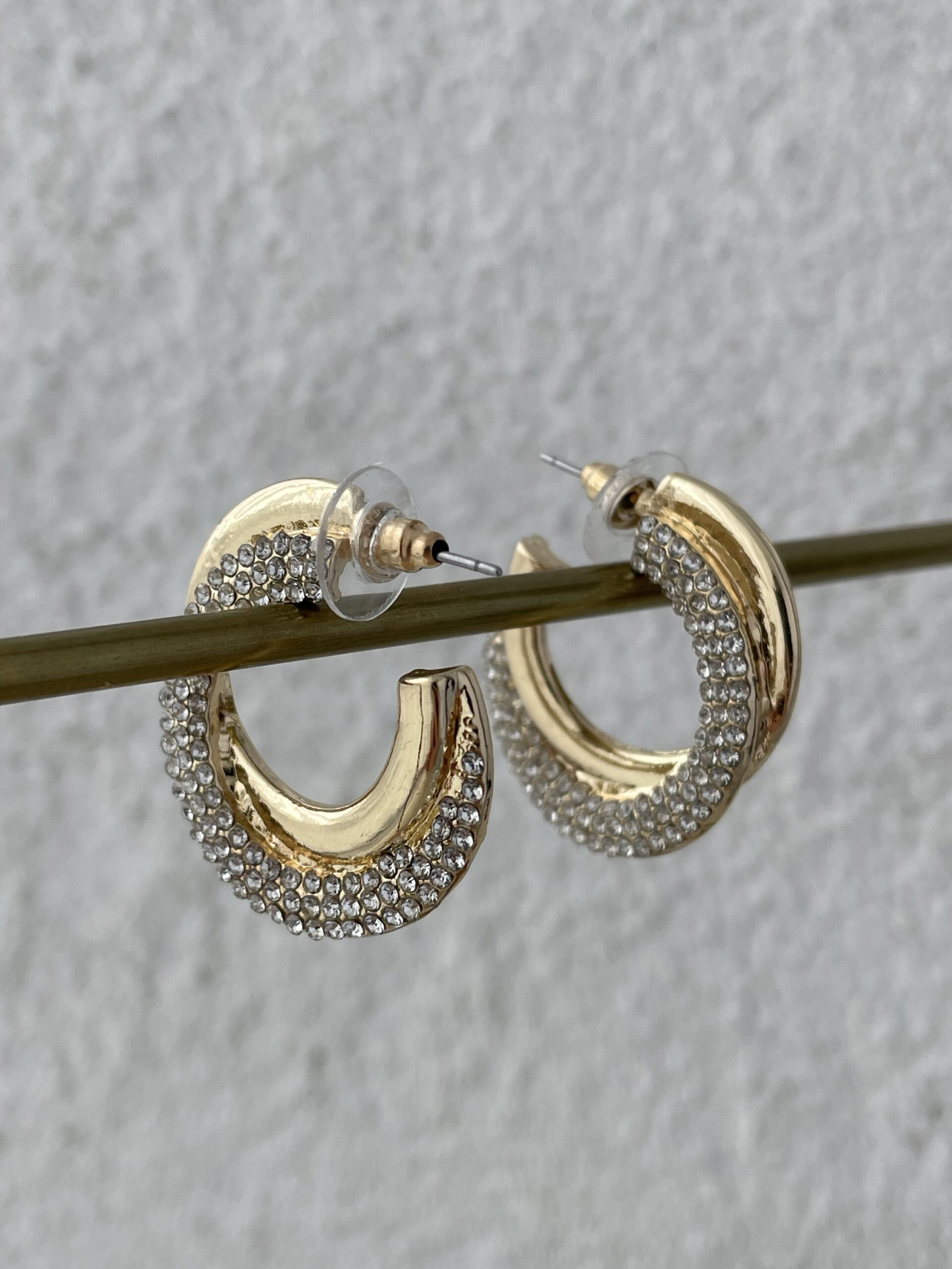 img_7406 Özel Seri Zirkon Taşlı İkili Gold Halka Küpe