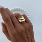 Özel Seri Geometrik Desen Ayarlanabilir Gold Yüzük