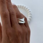 Özel Seri Geometrik Desen Ayarlanabilir Gümüş Yüzük