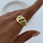 Özel Seri Geometrik Desen Ayarlanabilir Gold Yüzük