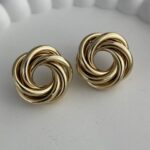 Özel Seri İç İçe Üçlü Gold Halka Küpe