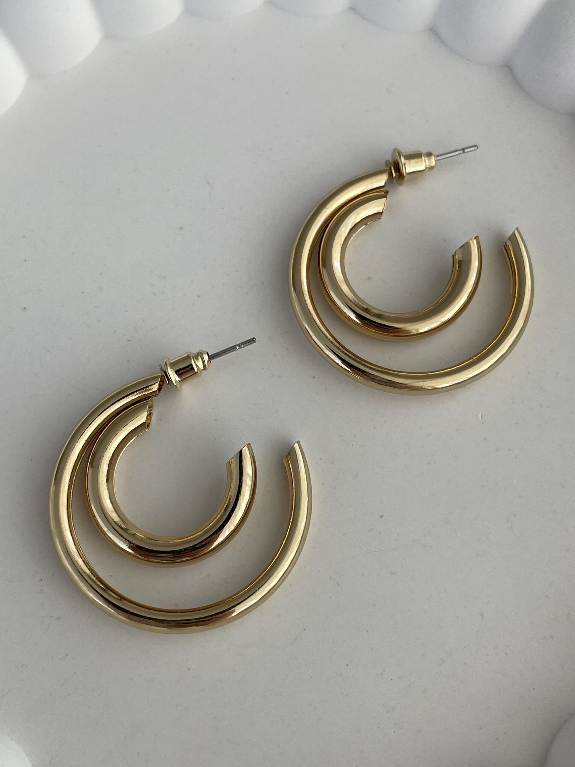 img_0089 Özel Seri İç İçe İkili Gold Halka Küpe