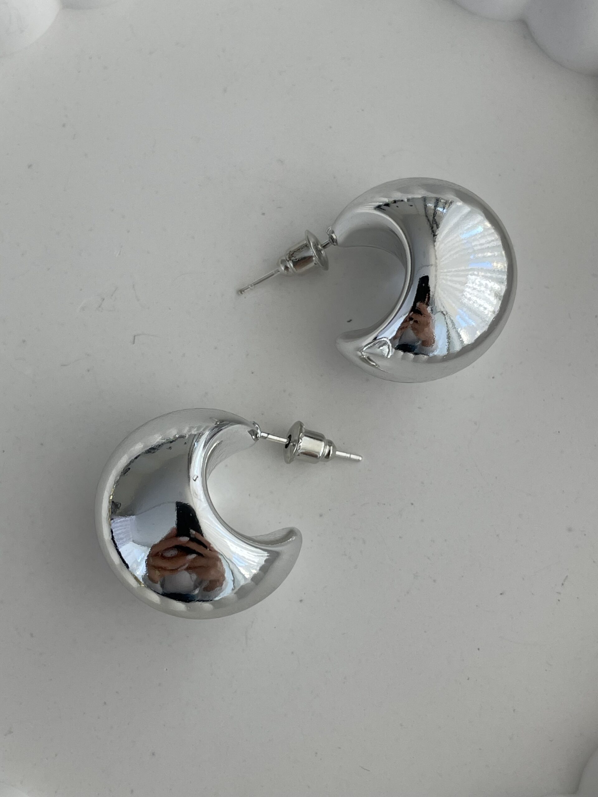 img_0115 Özel Seri Metalik Gümüş Top Damla Küpe