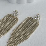 Özel Seri Zirkon Taşlı Gold Sallantılı Küpe