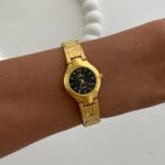 Çelik Siyah Kadran Vintage Gold Saat