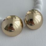 Özel Seri Büyük Boy Gold Top Küpe