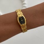 Çelik Siyah Kadran Vintage Gold Saat