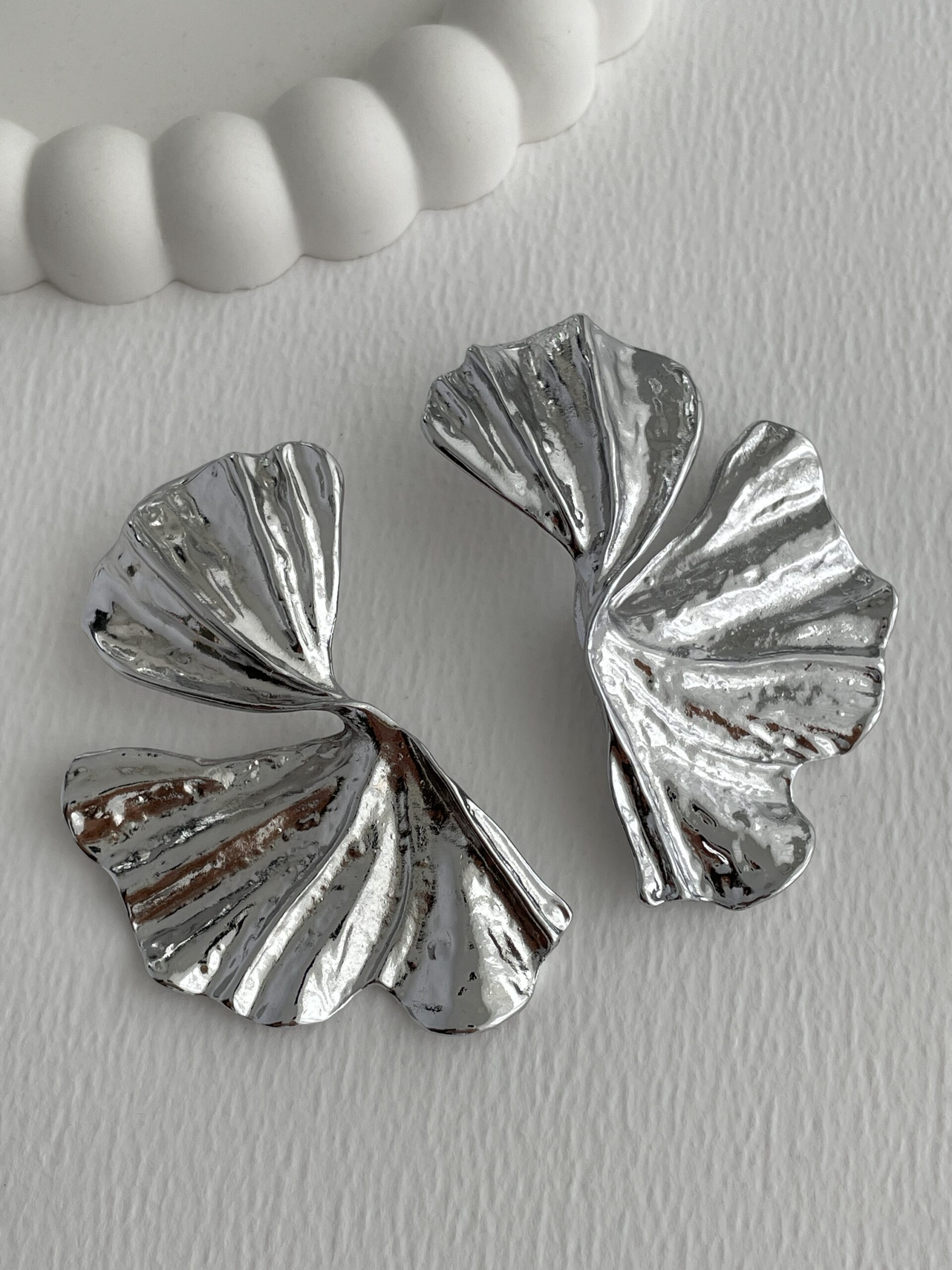 img_2974 Özel Seri İkili Birleşik Yaprak Tasarım Büyük Boy Gümüş Küpe