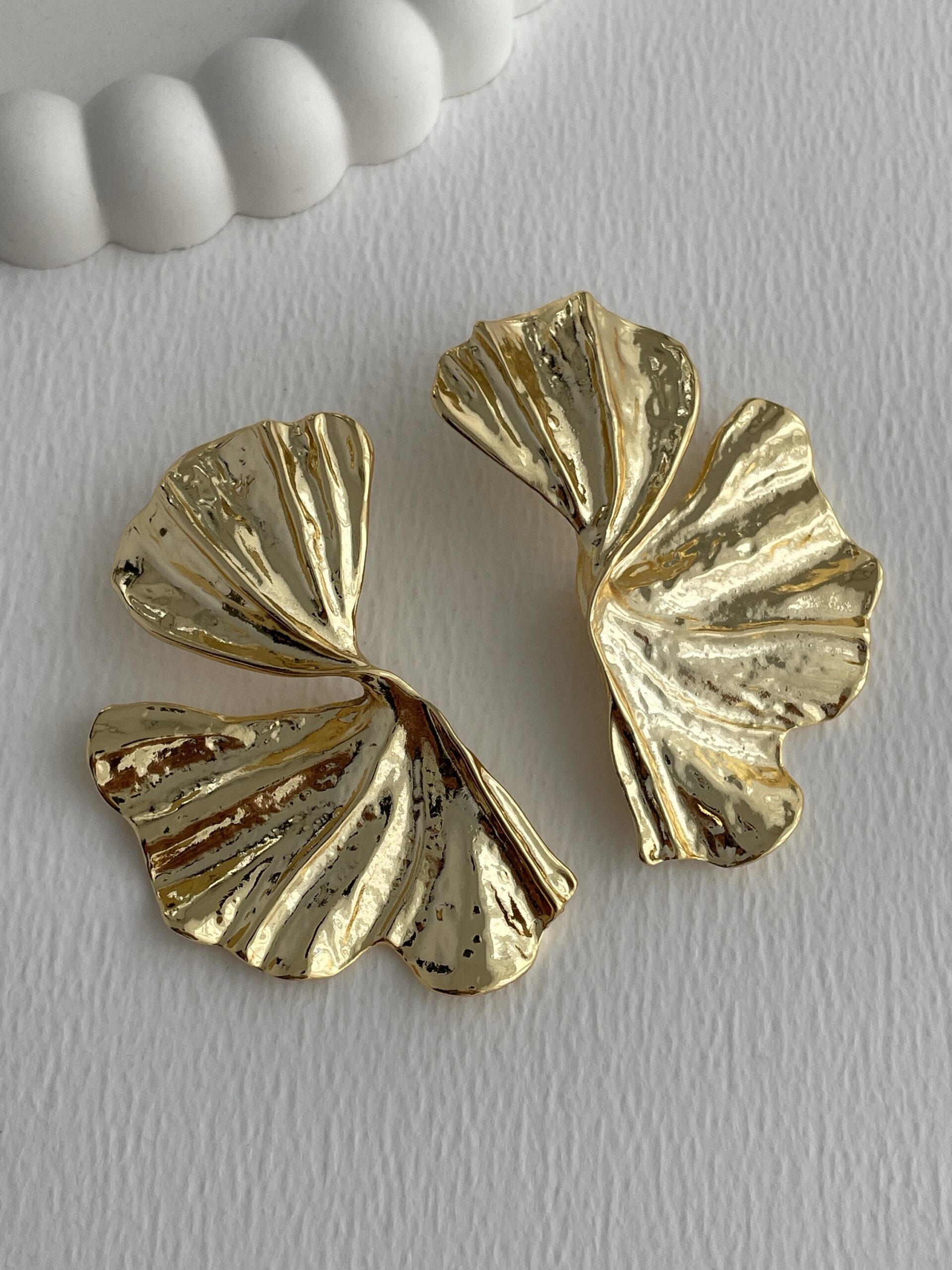 img_2976 Özel Seri İkili Birleşik Yaprak Tasarım Büyük Boy Gold Küpe