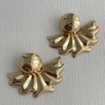 Özel Seri Yelpaze Tasarım Gold Küpe