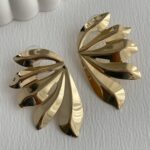 Özel Seri Kanat Tasarım Gold Küpe